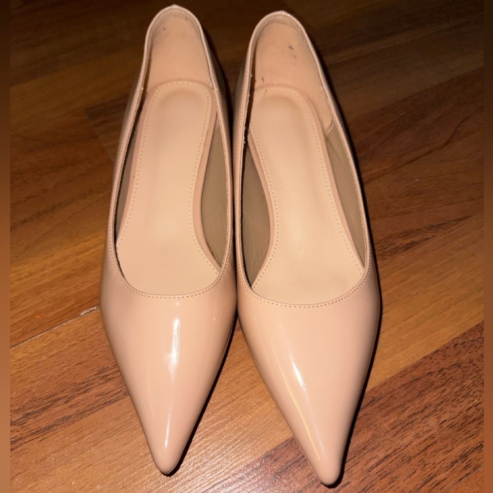 Pointed Toe Beige Kitten Heels| 40